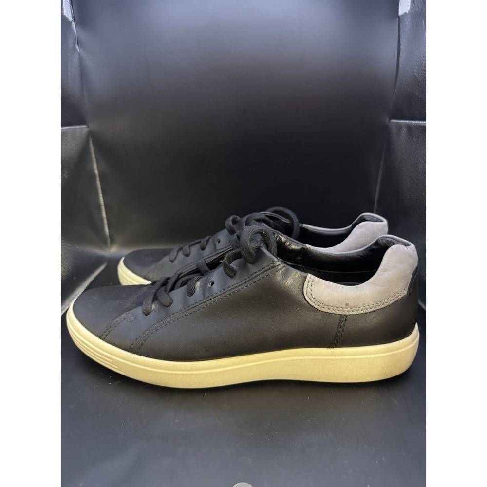 ECCO Men's Leather Sneakers Black Gray Size EU 44 US 10 Casual Comfort Shoes - Picture 6 of 6